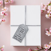 Elegant metallic zilver cadeaulabel