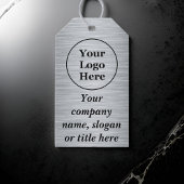 Elegant metallic zilver cadeaulabel