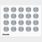 Elegant metallic zilver Dank u Ronde Sticker (Vel)