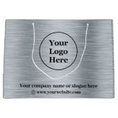 Elegant metallic zilver groot cadeauzakje (Voorkant)