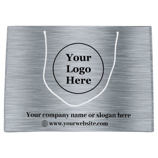Elegant metallic zilver groot cadeauzakje (Voorkant)
