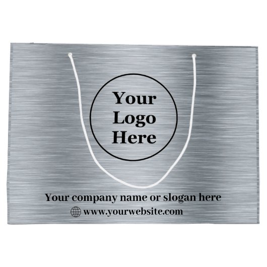 Elegant metallic zilver groot cadeauzakje (Achterkant)