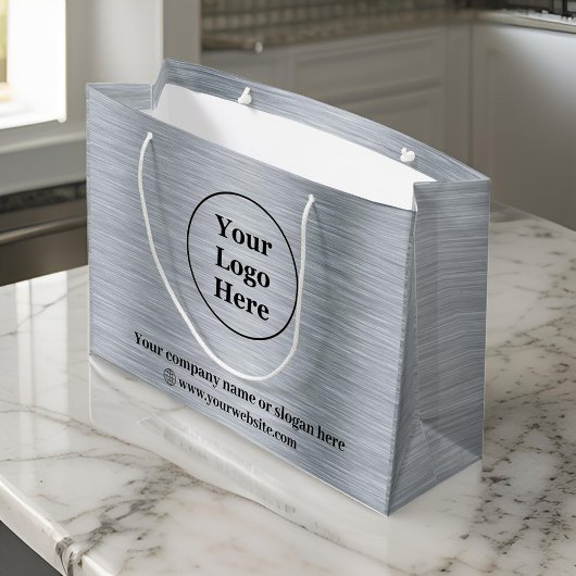 Elegant metallic zilver groot cadeauzakje