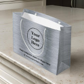 Elegant metallic zilver groot cadeauzakje