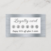 Elegant metallic zilver klantenkaartje (Voorkant)