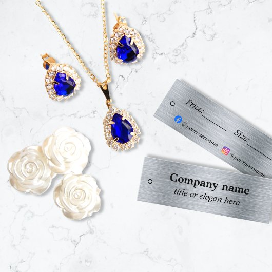 Elegant metallic zilver Prijs Label