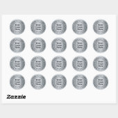 Elegant metallic zilver ronde sticker (Vel)