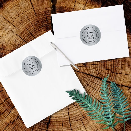 Elegant metallic zilver ronde sticker