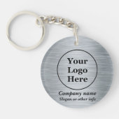 Elegant metallic zilver sleutelhanger (Voorkant)