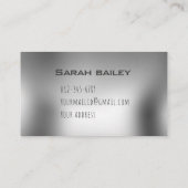 Elegant metallic zilver visitekaartje (Achterkant)