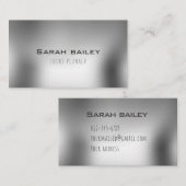 Elegant metallic zilver visitekaartje (Voorkant / Achterkant)