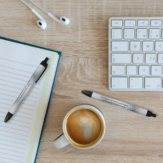 Elegant metallic zilver zwarte inkt pen