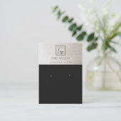 ELEGANT METALLIC ZWARTE SILVER LOGO EARRING DISPLA VISITEKAARTJE (Staand voorkant)