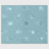 Elegant metallisch blauw kerstbloempatroon cadeaupapier (Vlak)