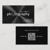 Elegant metallisch fotografie-Visitekaartjes Visitekaartje (Voorkant / Achterkant)