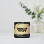 Elegant metallisch goud gepenseerd met Mustache Vierkante Visitekaartje (Staand voorkant)