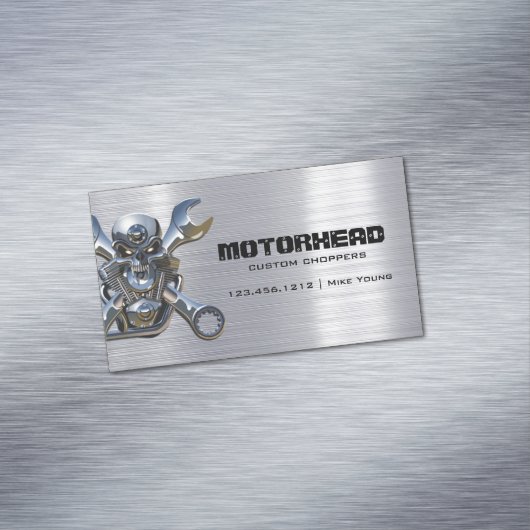 Elegant Metalwork Skull en WFrench Magnetisch Visitekaartje (Voorbeeld)