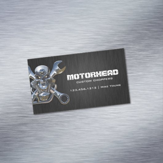 Elegant Metalwork Skull en WFrench Magnetisch Visitekaartje (Voorbeeld)