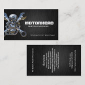 Elegant Metalwork Skull en WFrench Visitekaartje (Voorkant / Achterkant)