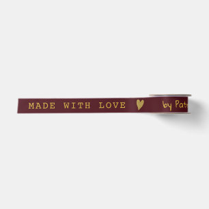 Elegant Meteen Met Liefde Burgundy En Gouden Hart Satijnen Lint
