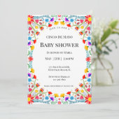 Elegant Mexican Florals Cinco de Mayo Baby shower Kaart (Staand voorkant)