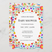 Elegant Mexican Florals Cinco de Mayo Baby shower Kaart (Voorkant / Achterkant)