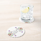 Elegant Mexican Folk Flowers Wedding | Mini Heart Kartonnen Onderzetters (Insitu)