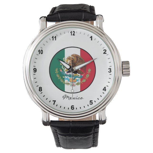 Elegant Mexico Watch & Mexicaanse vlag Horloge (Voorkant)