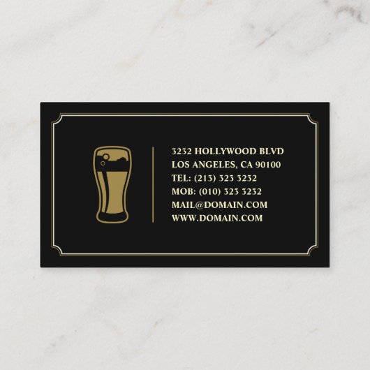 Elegant micro brouwerij ambachtelijk bier visitekaartje (Achterkant)