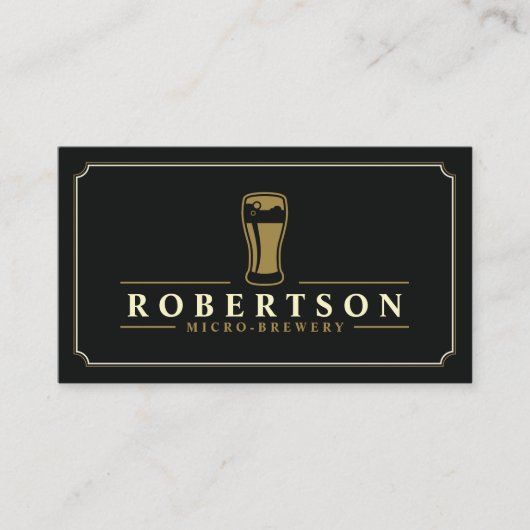 Elegant micro brouwerij ambachtelijk bier visitekaartje (Voorkant)