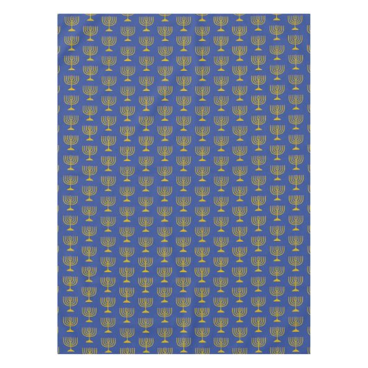 Elegant Mid Blue | Chanukah Hanukkiyah | MENORAH Tafelkleed (Voorkant)