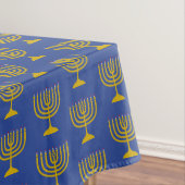 Elegant Mid Blue | Chanukah Hanukkiyah | MENORAH Tafelkleed (Voorbeeld)