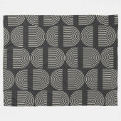 Elegant Mid Century Mod Arch Lines Black en White Fleece Deken (Voorkant (Horizontaal))