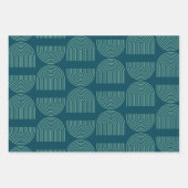 Elegant Mid Century Mod Arch Lines in Blauwgroen B Inpakpapier Vel (Voorkant)