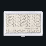 Elegant Mid-Century Mod Tan Pattern, gepersonalise Visitekaarthouder<br><div class="desc">Elegant,  moderne,  persoonlijke visitekaartjes uit de midden-eeuw</div>