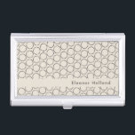 Elegant Mid-Century Mod Tan Pattern, gepersonalise Visitekaarthouder<br><div class="desc">Elegant,  moderne,  persoonlijke visitekaartjes uit de midden-eeuw</div>