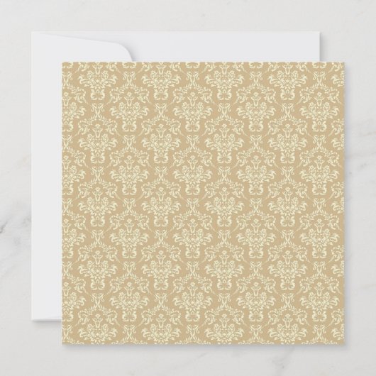 Elegant Mid Century Modern Damask Formele bruiloft Save The Date (Achterkant)