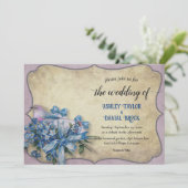 Elegant mid-century modern Floral Rustic Wedding Kaart (Staand voorkant)