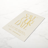 Elegant Mid Century Modern Gold Save the Date Folie Uitnodiging (Gedraaid)
