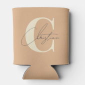 Elegant mid-century modern monogram perzik kus blikjeskoeler (Achterkant)
