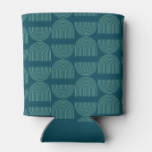 Elegant Mid Mod Arch Blauwgroen Blue Custom Weddin Blikjeskoeler (Achterkant)