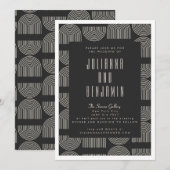 Elegant Mid Mod Arch Lines Black White Wedding Kaart (Voorkant / Achterkant)