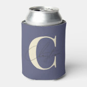 Elegant MidCentury Modern Monogram Lavendel Bries Blikjeskoeler (Blikje Voorkant)