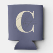 Elegant MidCentury Modern Monogram Lavendel Bries Blikjeskoeler (Achterkant)