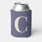 Elegant MidCentury Modern Monogram Lavendel Bries Blikjeskoeler (Blikje Achterkant)