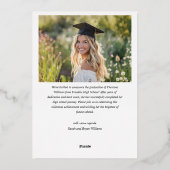 Elegant middelbare school Afstuderen foto Afstuder Folie Uitnodiging (Achterkant)