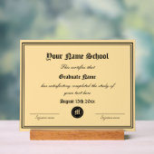 Elegant middelbare schooldiploma sjabloon acryl bord (Neutraal)