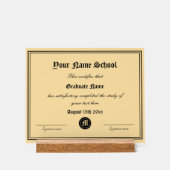 Elegant middelbare schooldiploma sjabloon acryl bord (Voorkant)