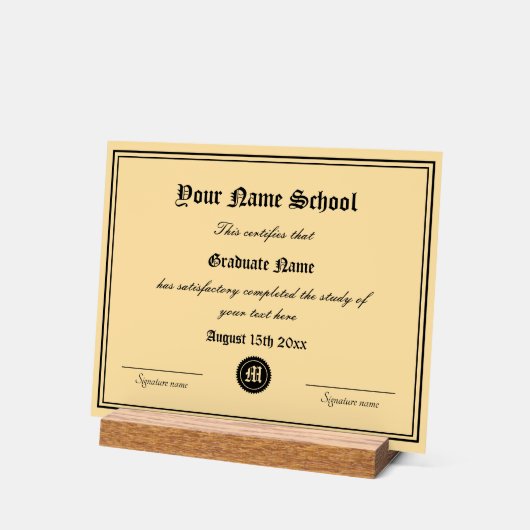 Elegant middelbare schooldiploma sjabloon acryl bord (Hoek)
