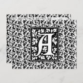 Elegant middeleeuwse letter A Antiek monogram Briefkaart (Voorkant / Achterkant)